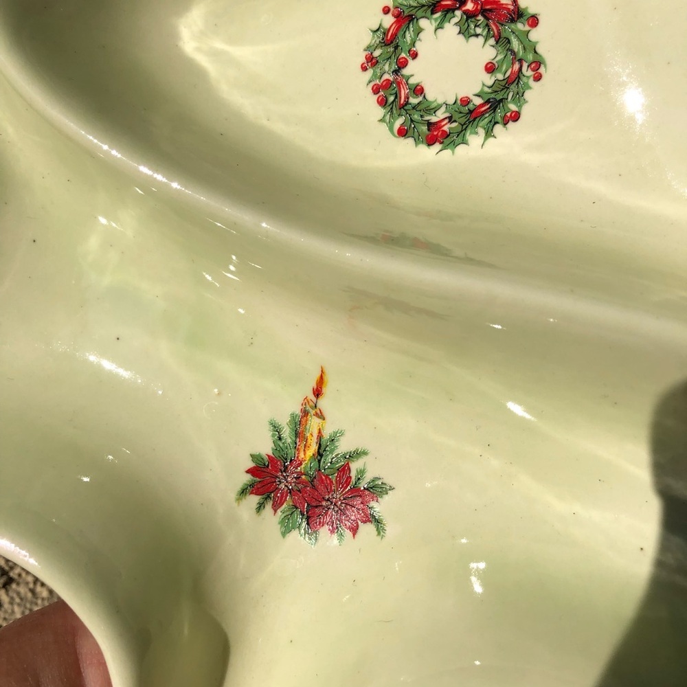 Atlantic Mold Vintage Divided Christmas Serving Tray 1960’s - Picture 7 of 13